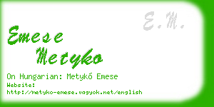 emese metyko business card